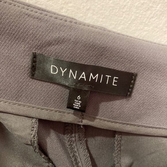 Dynamite Kendall High Waisted Grey Slim Trousers Pants with Side Zip - Picture 6 of 6